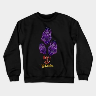 Hand Lettered Happy Halloween and Ghosts Crewneck Sweatshirt